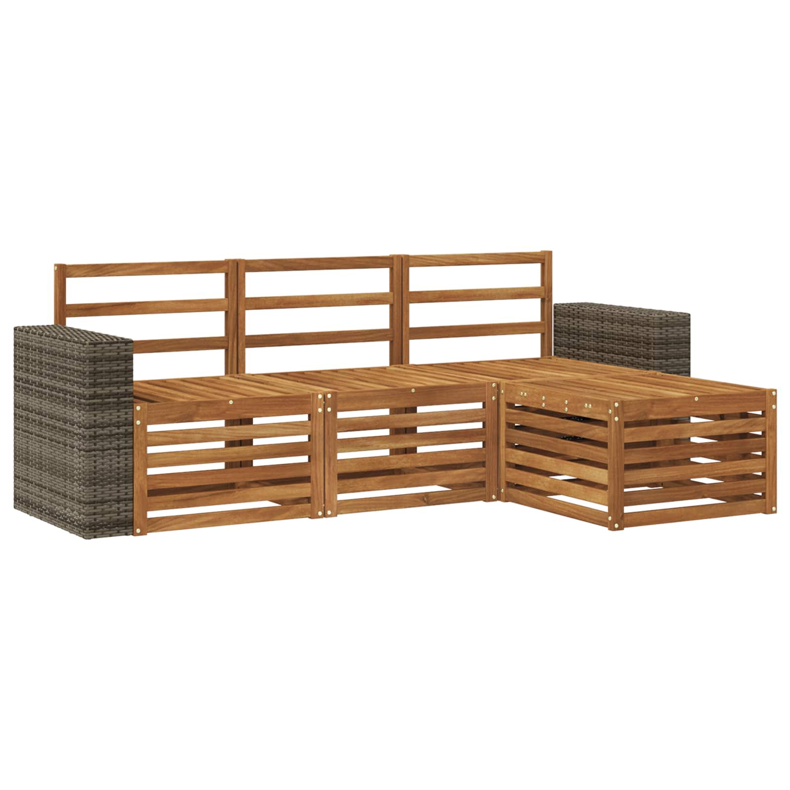 vidaXL Zestaw sof na zewnątrz 4 pcs naturalny