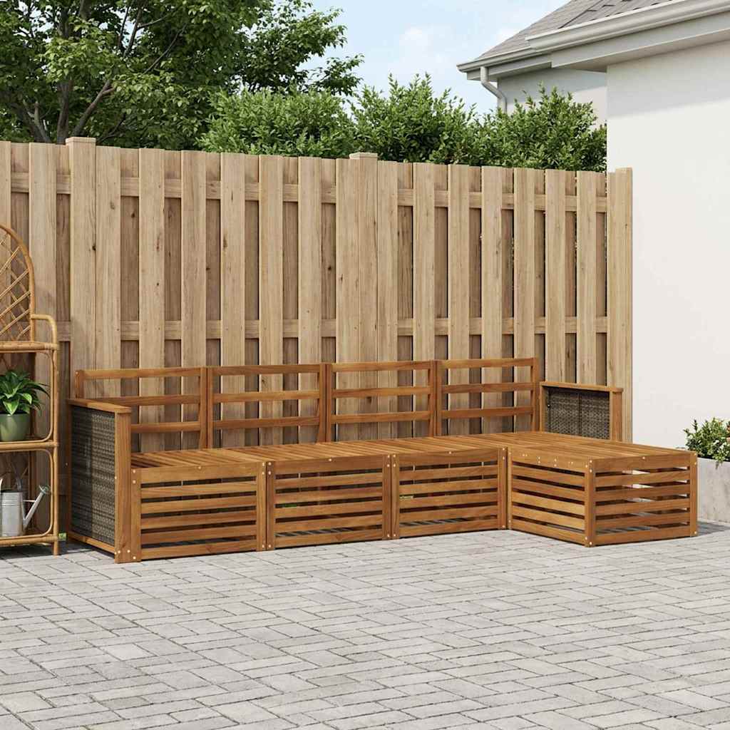 vidaXL Zestaw sof na zewnątrz 5 pcs naturalny