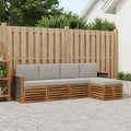 vidaXL Zestaw sof na zewnątrz z poduszką 5 pcs Naturalny i jasnoszary