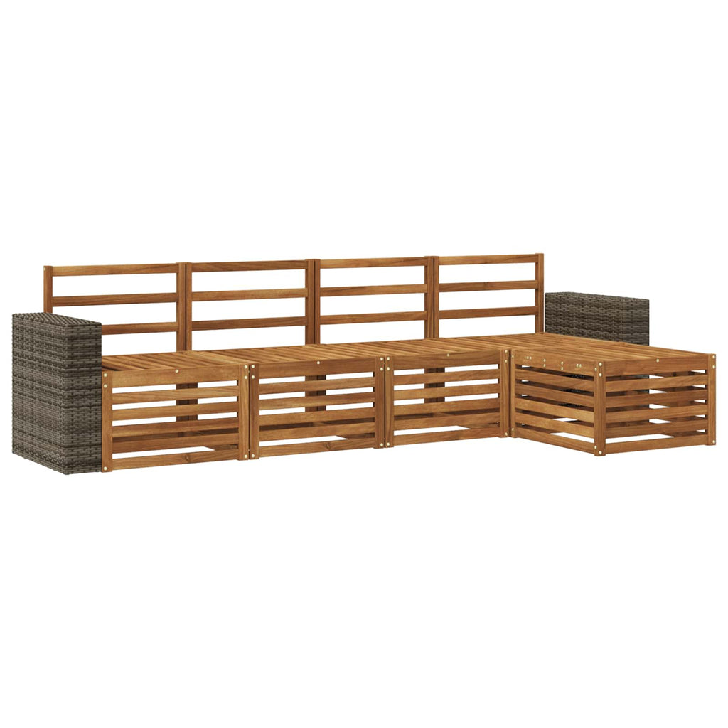 vidaXL Zestaw sof na zewnątrz 5 pcs naturalny