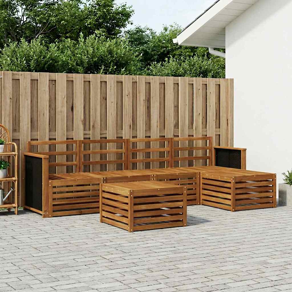 vidaXL Zestaw sof na zewnątrz 6 pcs naturalny