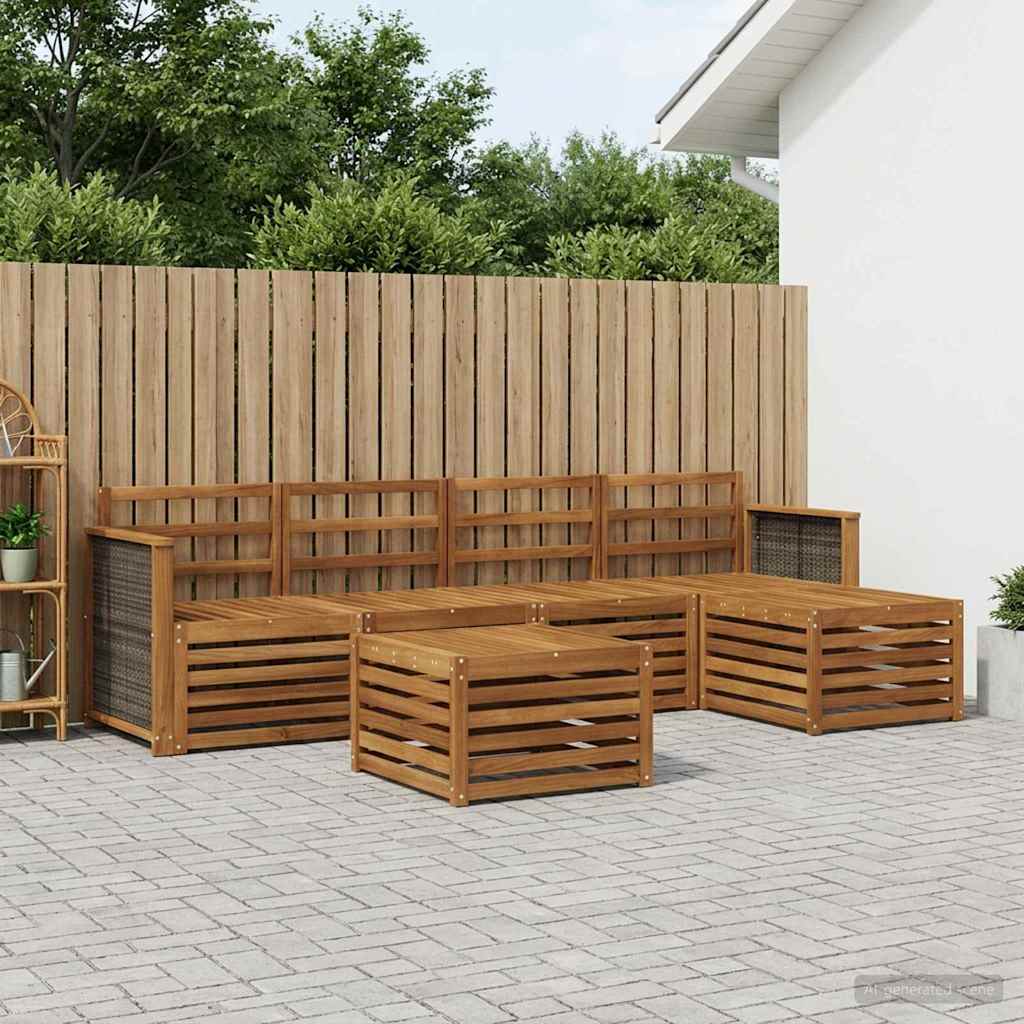 vidaXL Zestaw sof na zewnątrz 6 pcs naturalny