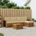 vidaXL Zestaw sof na zewnątrz z poduszką 6 pcs Naturalny i Beżowy