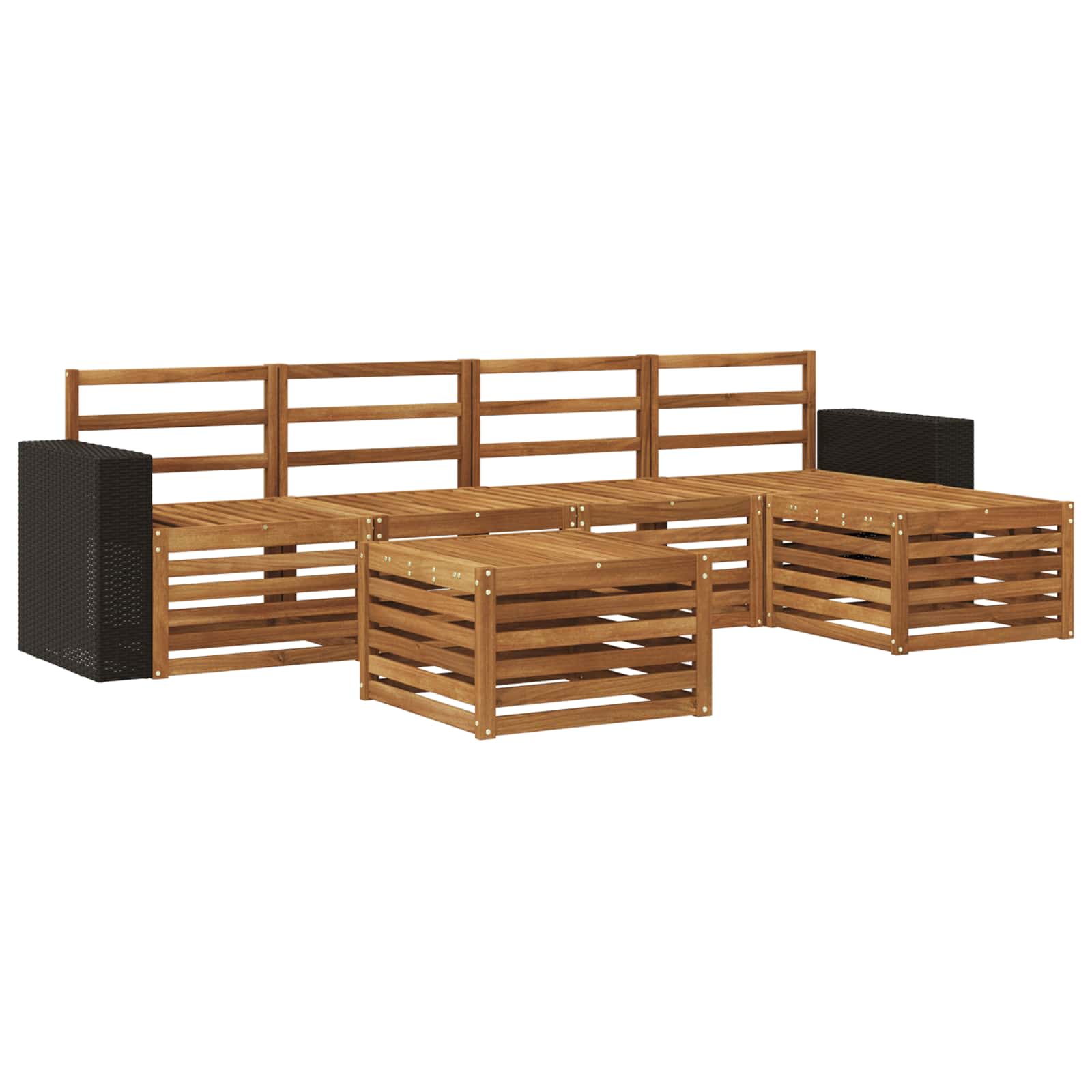vidaXL Zestaw sof na zewnątrz 6 pcs naturalny