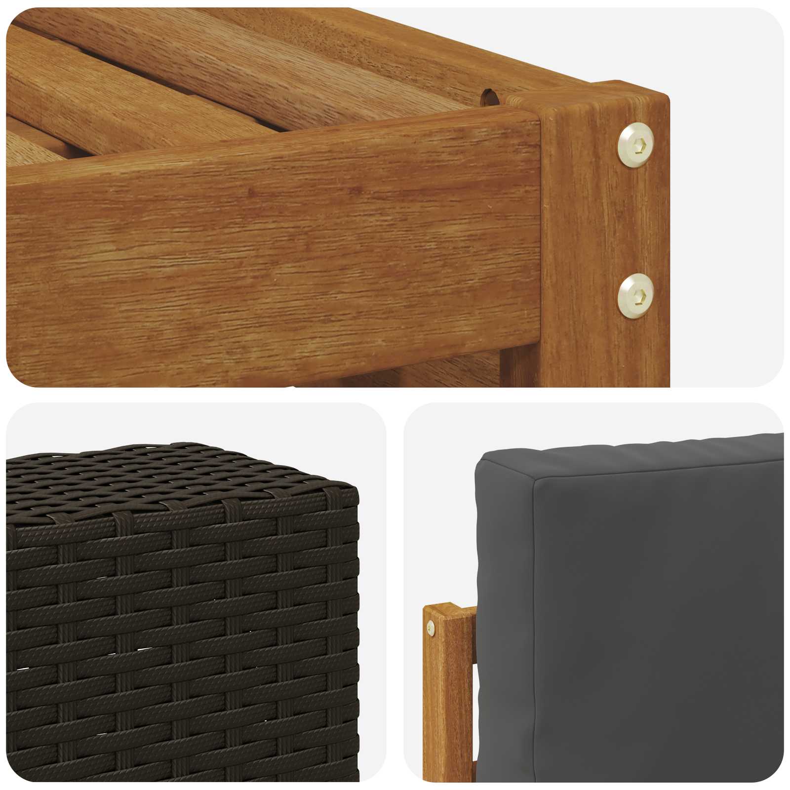 vidaXL Zestaw sof na zewnątrz z poduszką 6 pcs Naturalny i Antracytowy