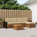 vidaXL Zestaw sof na zewnątrz z poduszką 6 pcs Naturalny i Beżowy