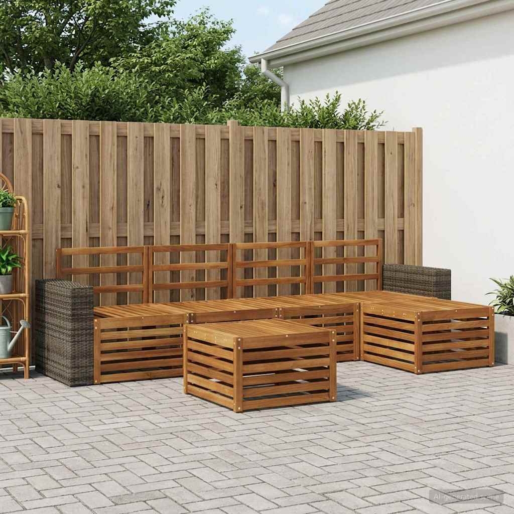 vidaXL Zestaw sof na zewnątrz 6 pcs naturalny