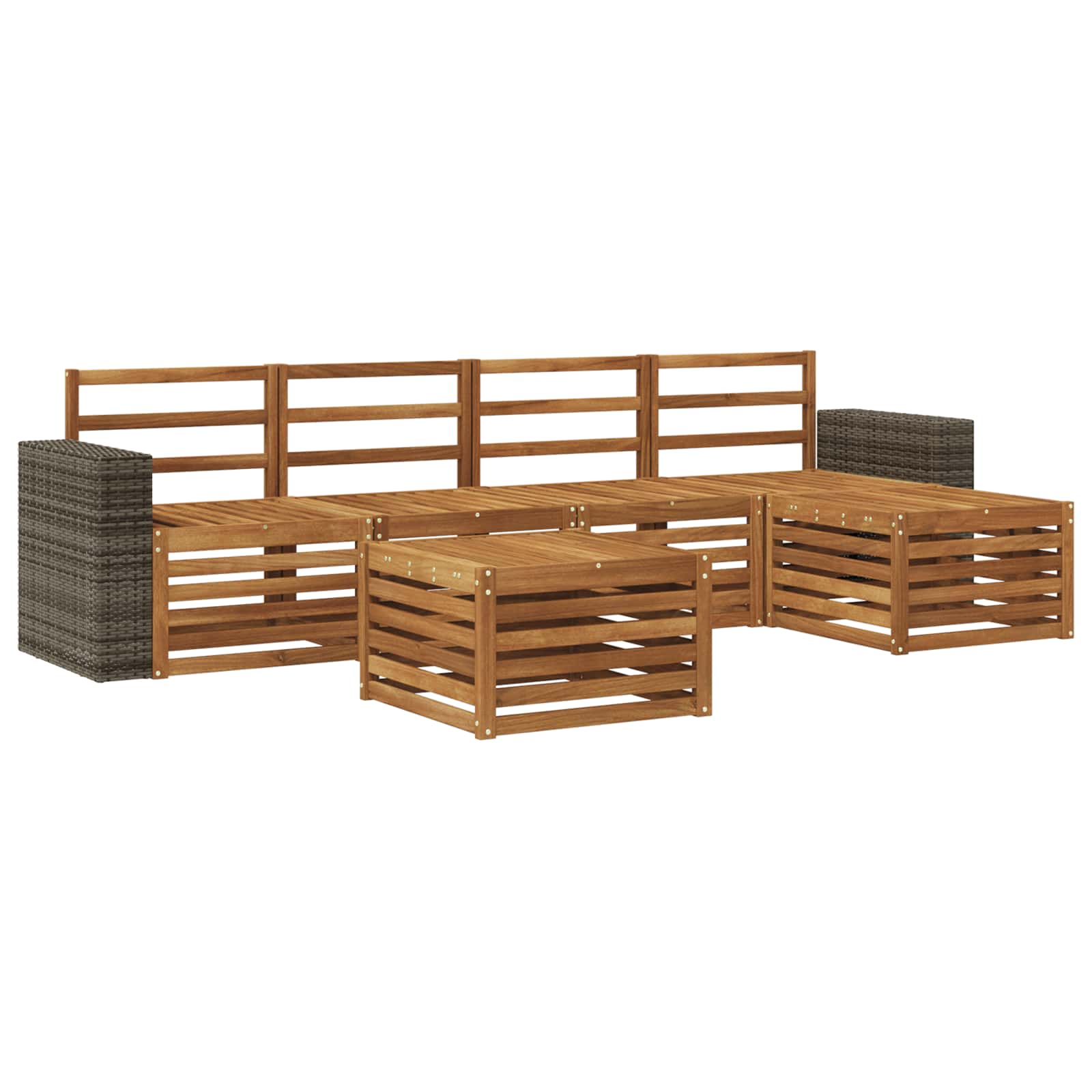 vidaXL Zestaw sof na zewnątrz 6 pcs naturalny