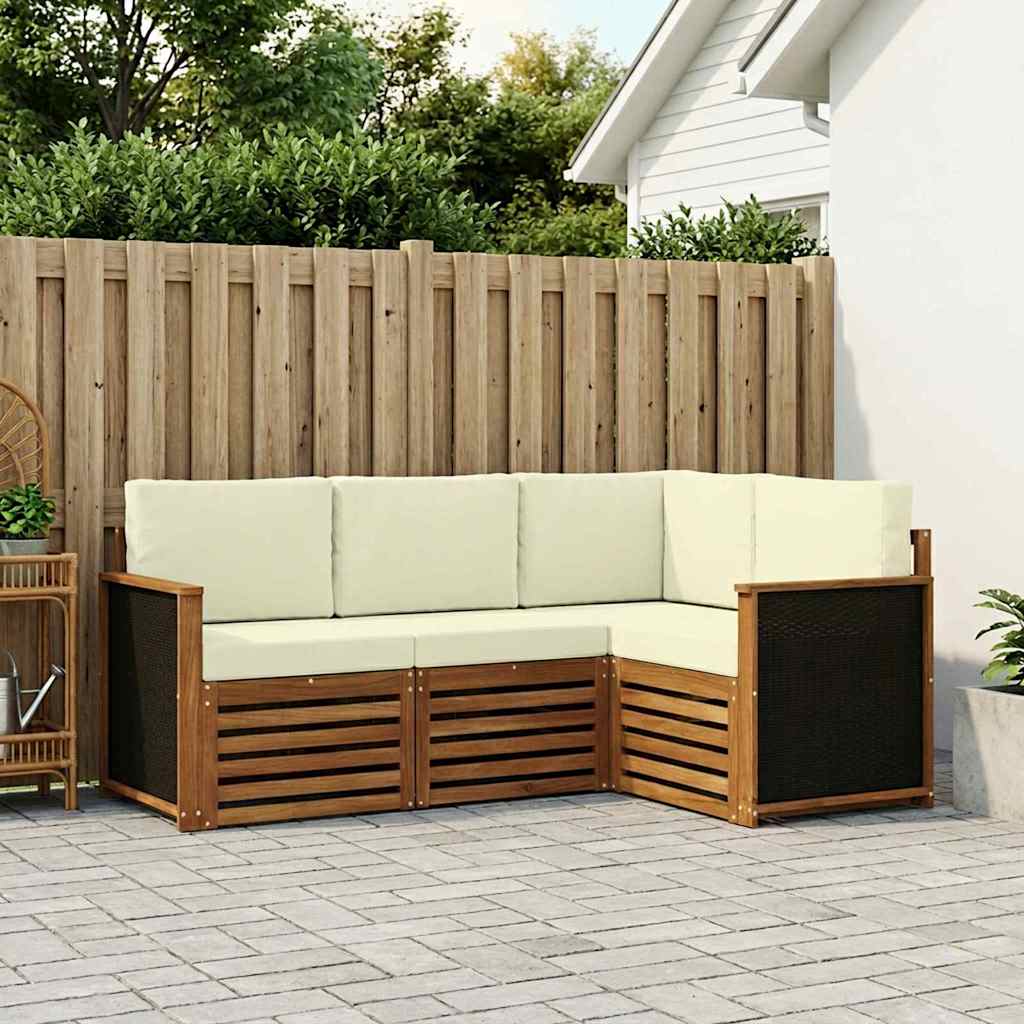 vidaXL Zestawy sof z poduszką 4 pcs Lite Drewno Akacji