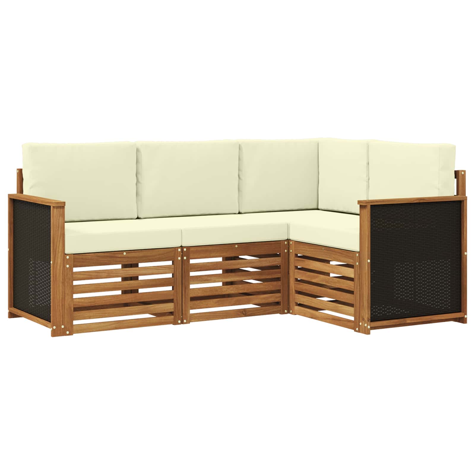 vidaXL Zestawy sof z poduszką 4 pcs Lite Drewno Akacji