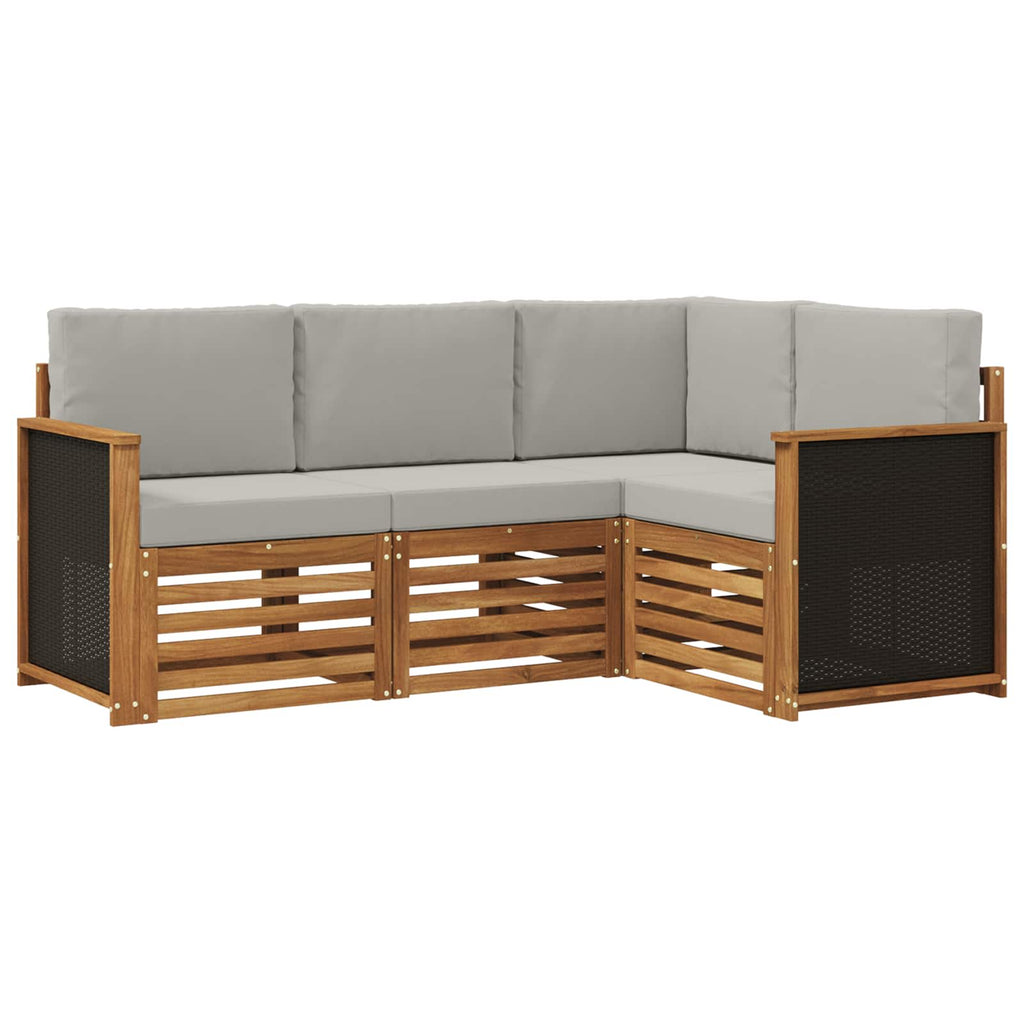 vidaXL Zestawy sof z poduszką 4 pcs Lite Drewno Akacji