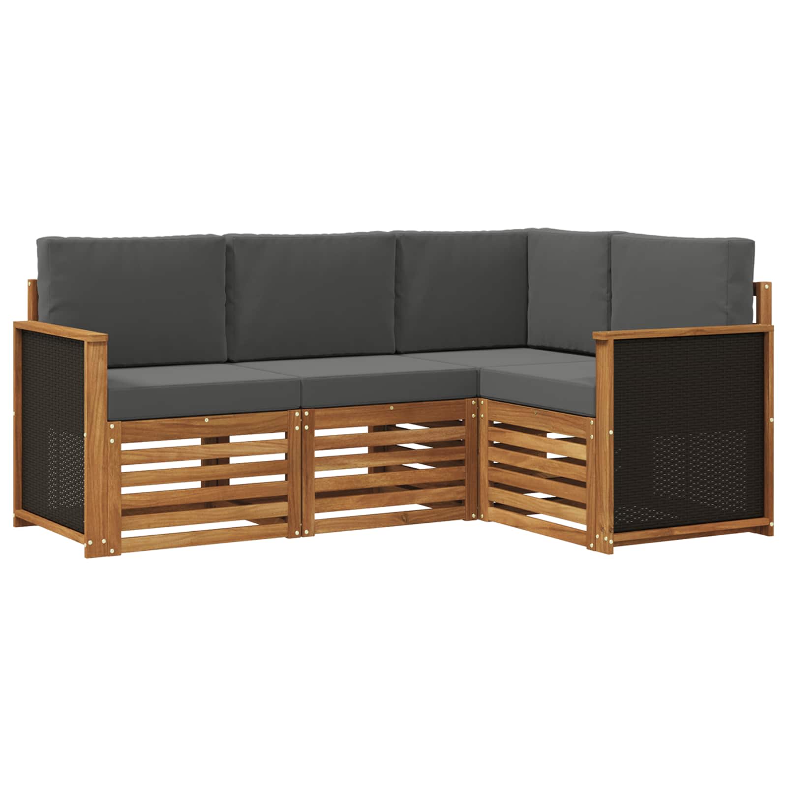 vidaXL Zestawy sof z poduszką 4 pcs Lite Drewno Akacji