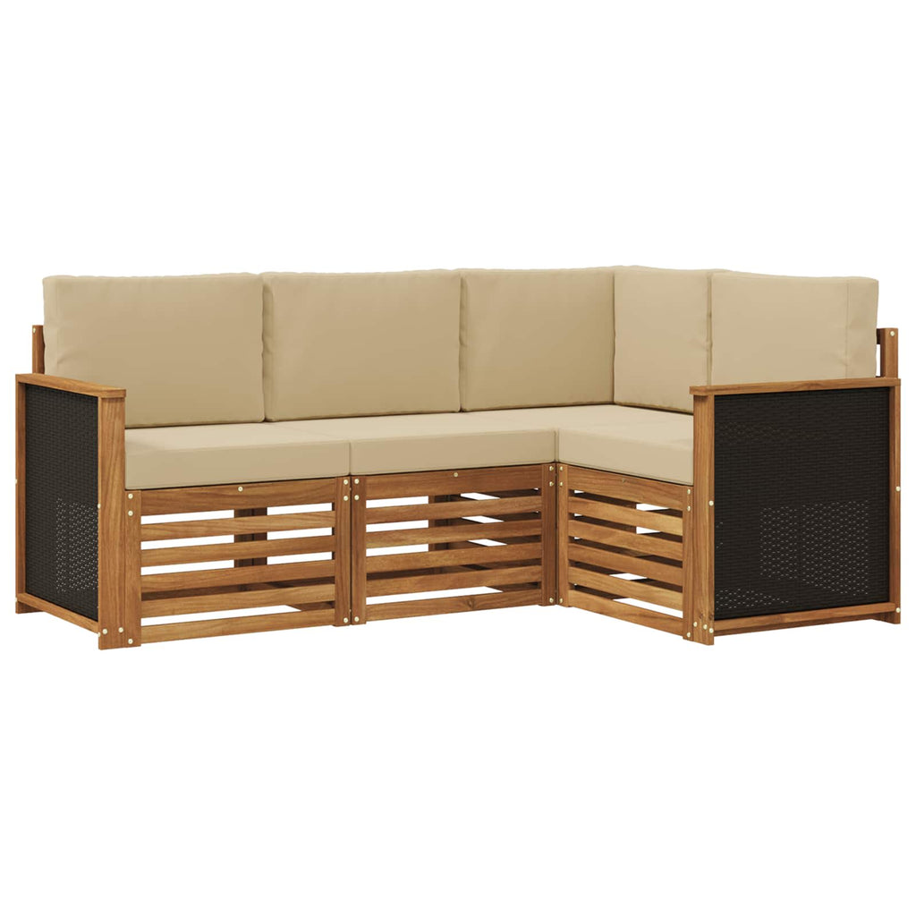 vidaXL Zestawy sof z poduszką 4 pcs Lite Drewno Akacji