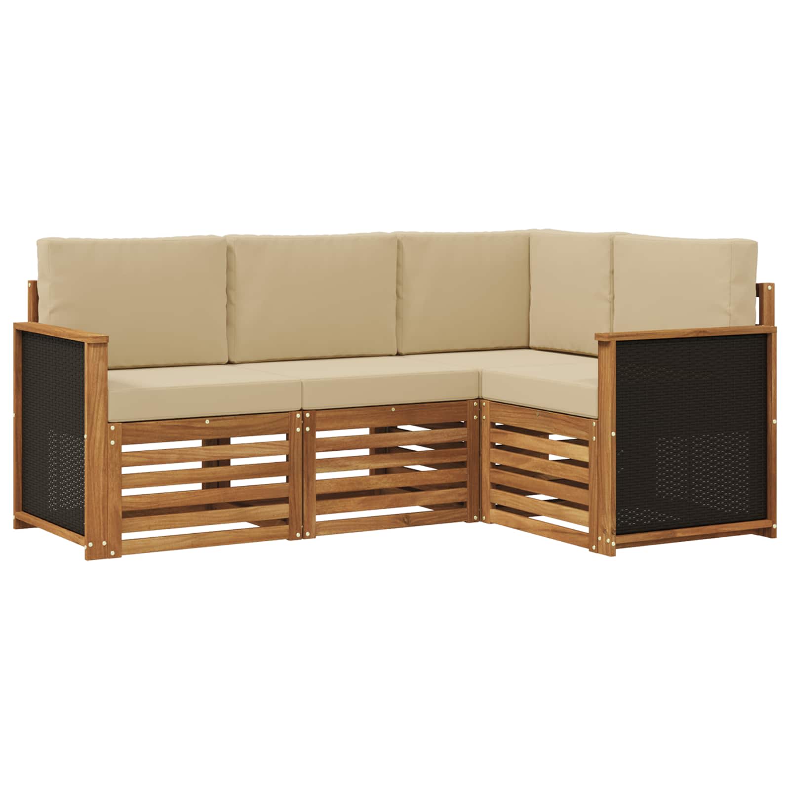 vidaXL Zestawy sof z poduszką 4 pcs Lite Drewno Akacji
