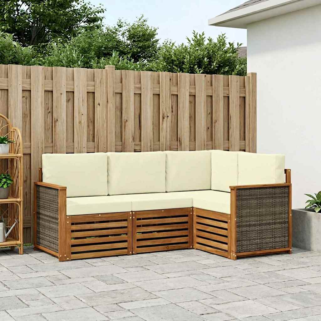 vidaXL Zestawy sof z poduszką 4 pcs Lite Drewno Akacji