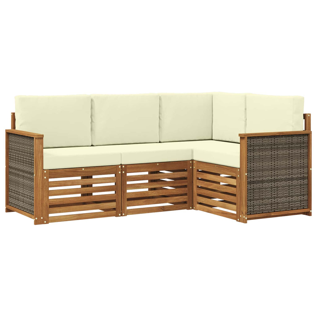 vidaXL Zestawy sof z poduszką 4 pcs Lite Drewno Akacji