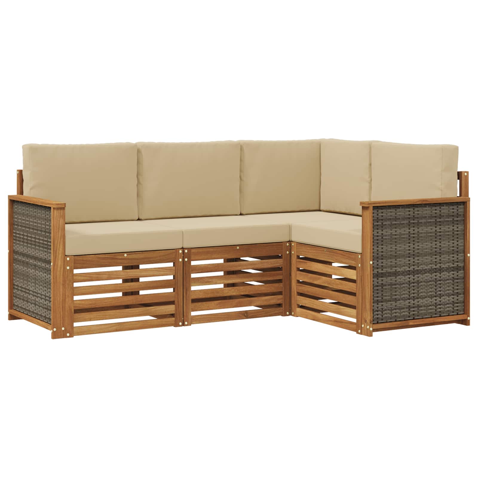 vidaXL Zestawy sof z poduszką 4 pcs Lite Drewno Akacji