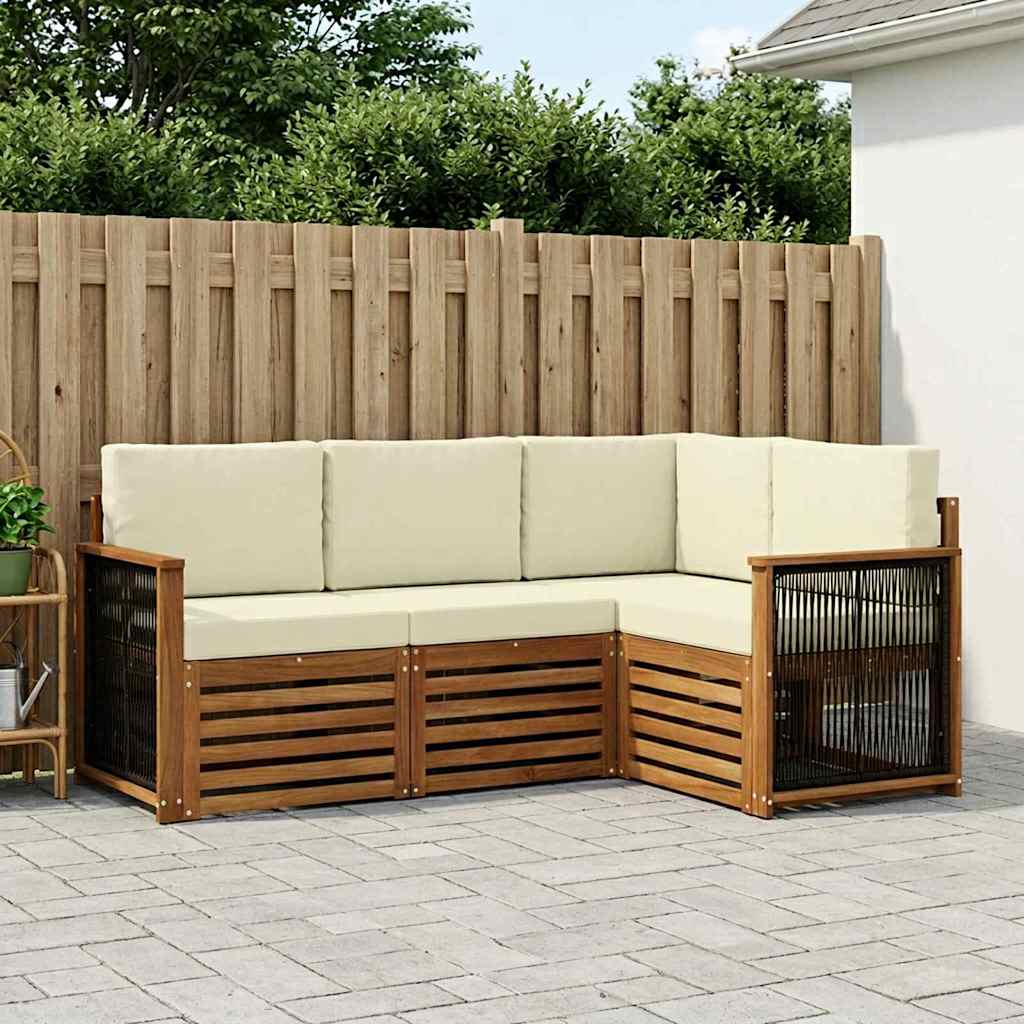 vidaXL Zestawy sof z poduszką 4 pcs Lite Drewno Akacji