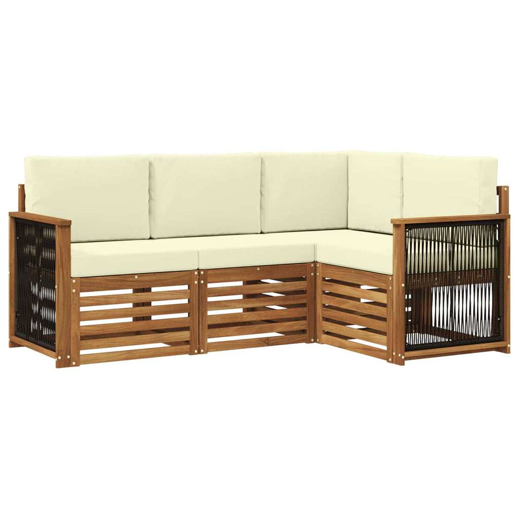vidaXL Zestawy sof z poduszką 4 pcs Lite Drewno Akacji