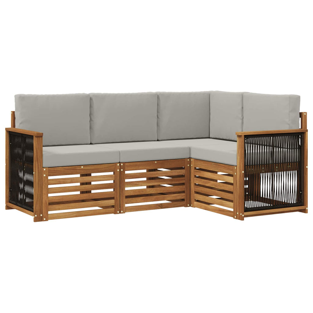 vidaXL Zestawy sof z poduszką 4 pcs Lite Drewno Akacji