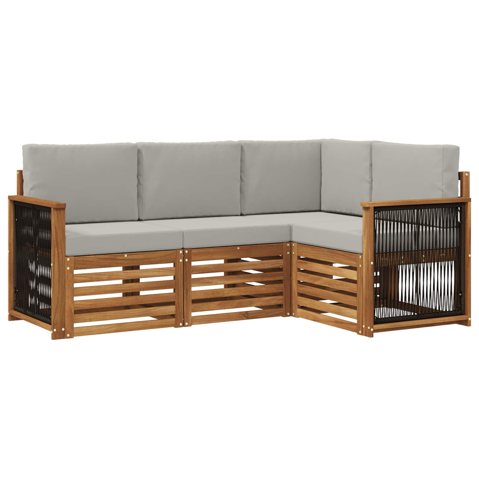 vidaXL Zestawy sof z poduszką 4 pcs Lite Drewno Akacji