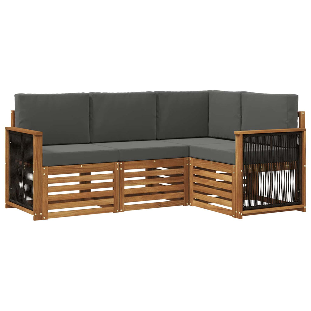 vidaXL Zestawy sof z poduszką 4 pcs Lite Drewno Akacji