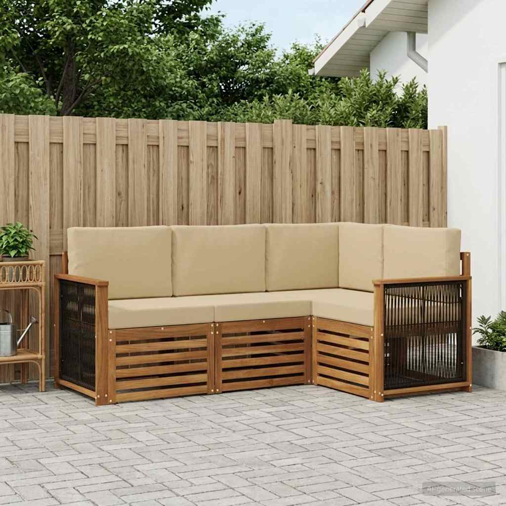 vidaXL Zestawy sof z poduszką 4 pcs Lite Drewno Akacji