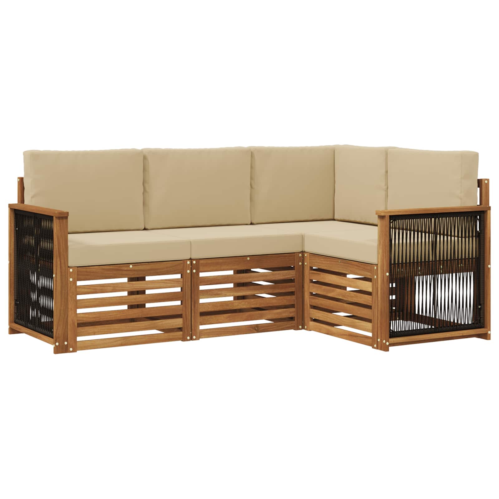 vidaXL Zestawy sof z poduszką 4 pcs Lite Drewno Akacji