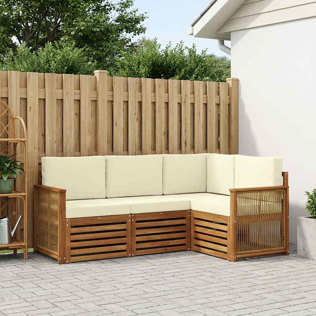 vidaXL Zestawy sof z poduszką 4 pcs Lite Drewno Akacji