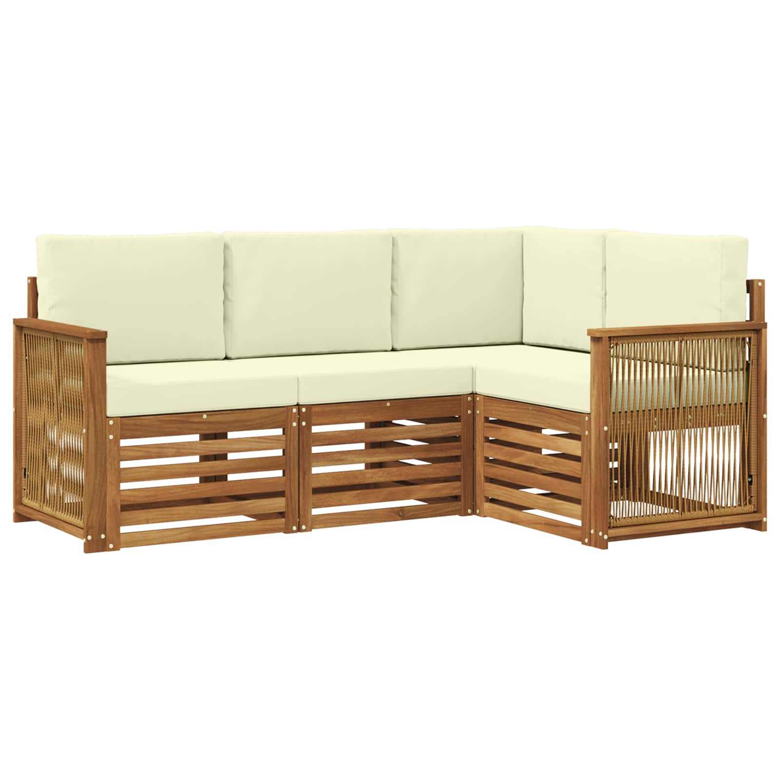vidaXL Zestawy sof z poduszką 4 pcs Lite Drewno Akacji