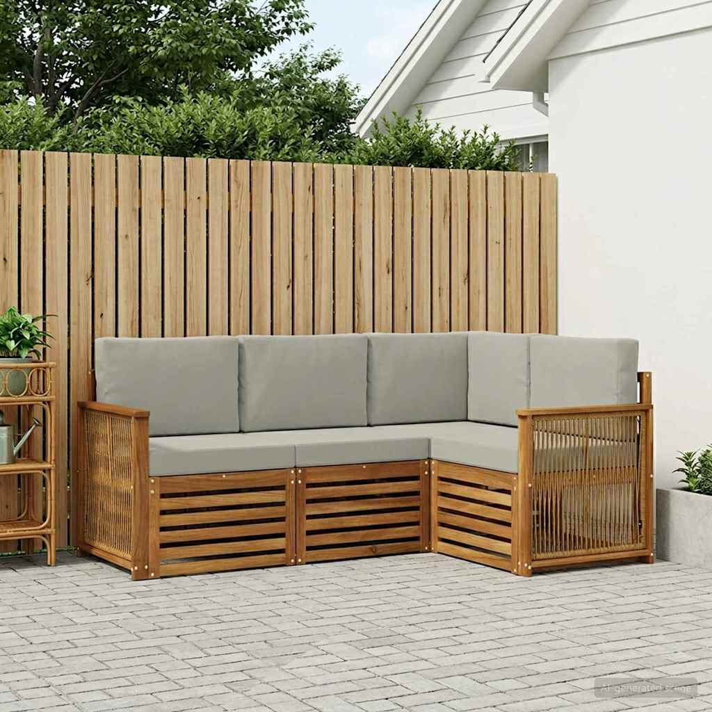 vidaXL Zestawy sof z poduszką 4 pcs Lite Drewno Akacji