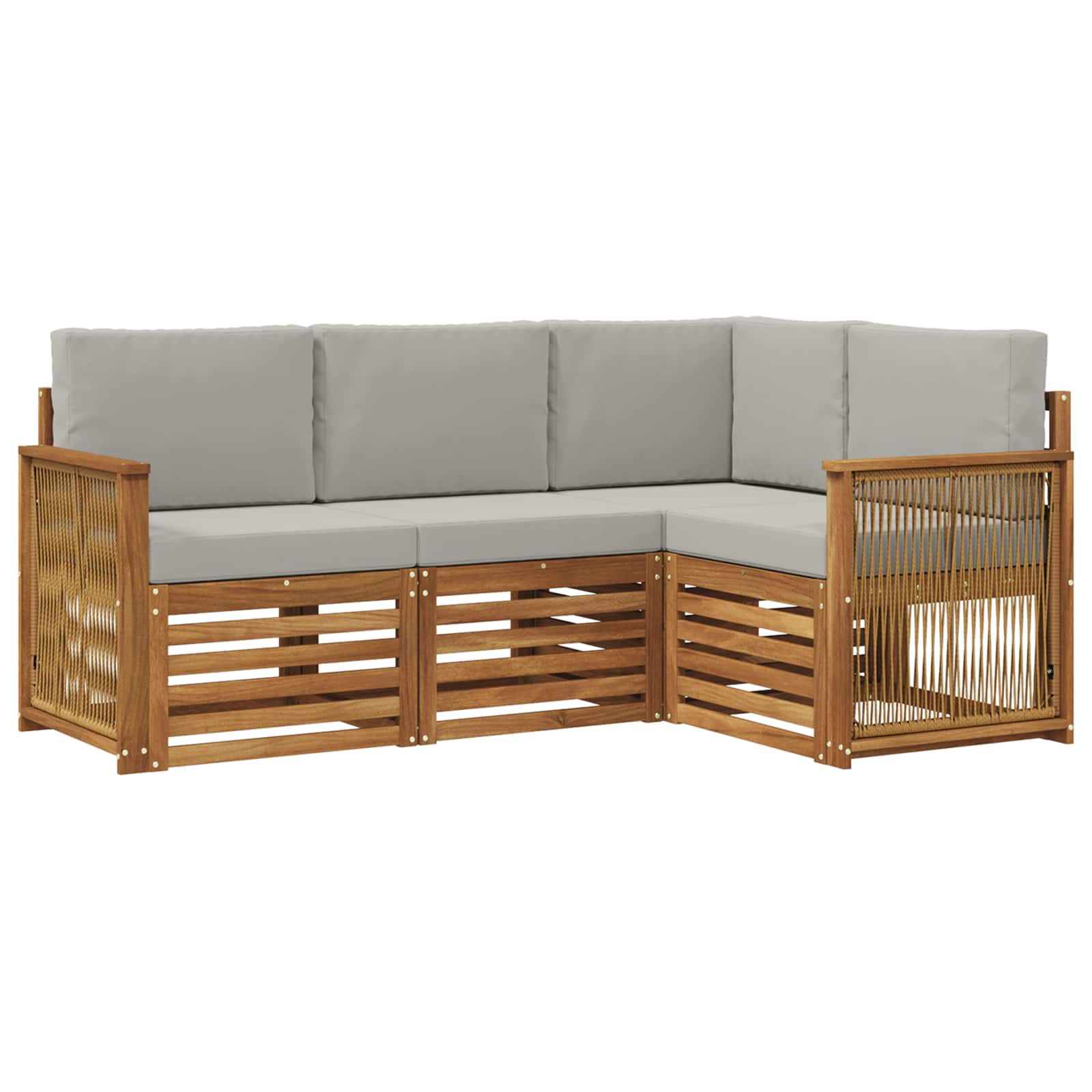 vidaXL Zestawy sof z poduszką 4 pcs Lite Drewno Akacji