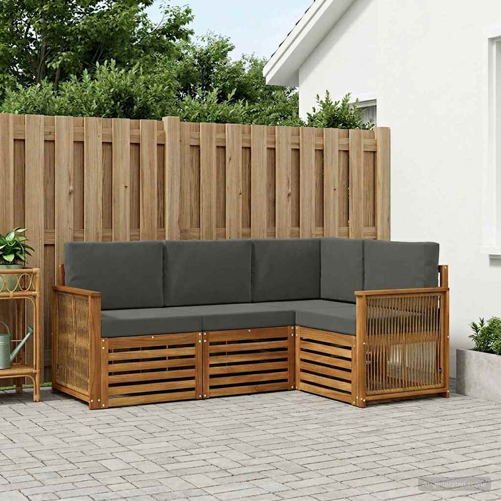 vidaXL Zestawy sof z poduszką 4 pcs Lite Drewno Akacji