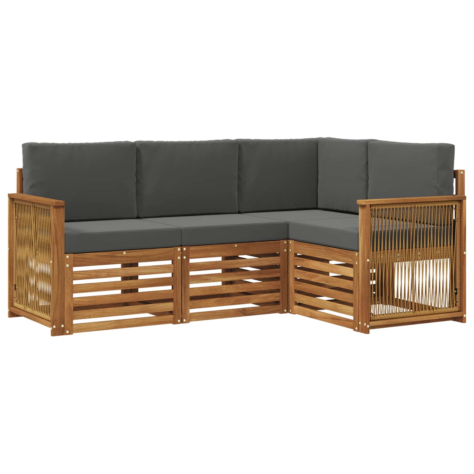 vidaXL Zestawy sof z poduszką 4 pcs Lite Drewno Akacji