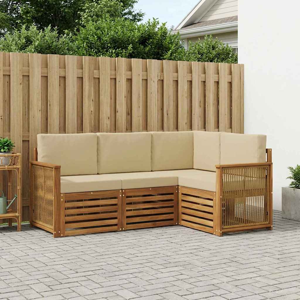 vidaXL Zestawy sof z poduszką 4 pcs Lite Drewno Akacji