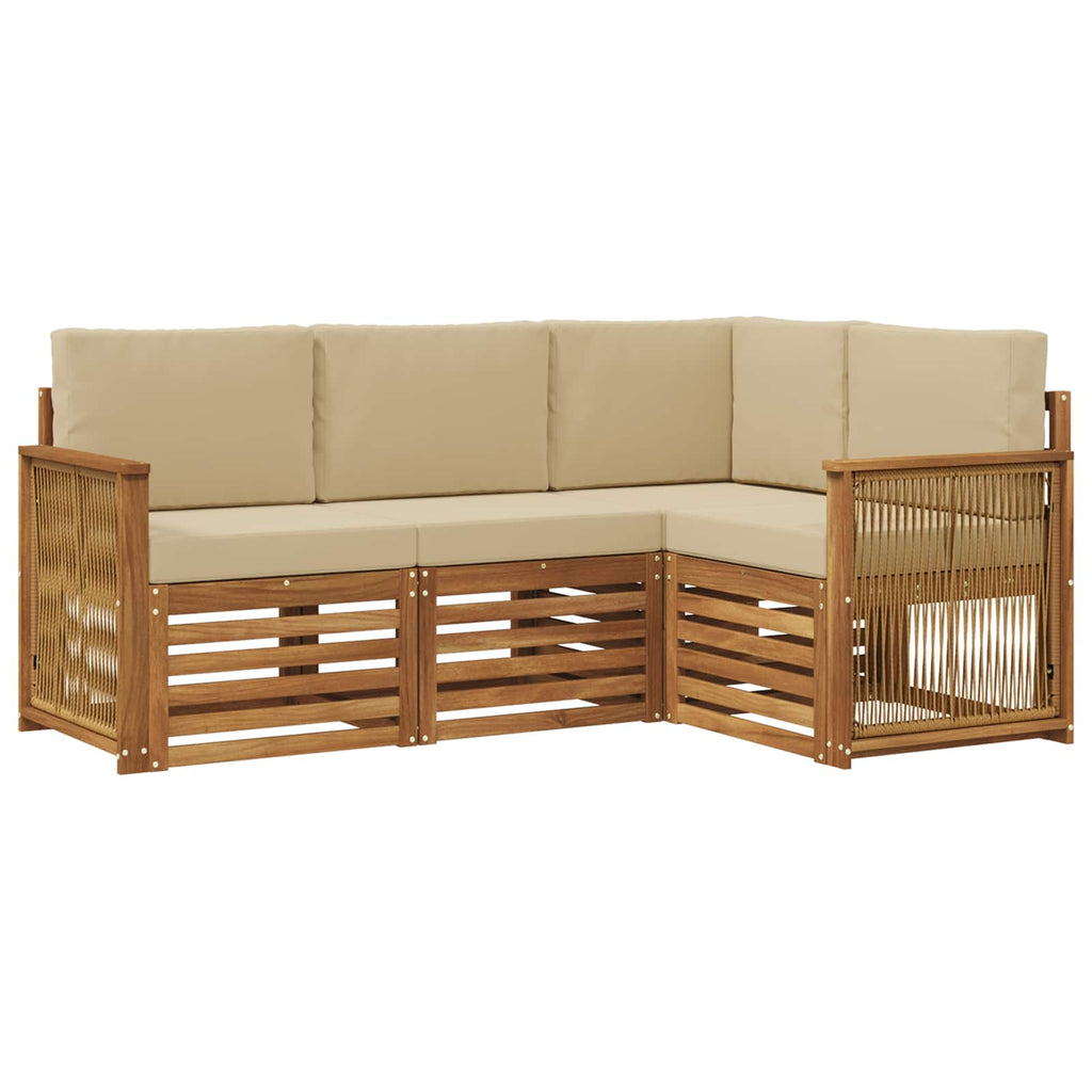 vidaXL Zestawy sof z poduszką 4 pcs Lite Drewno Akacji