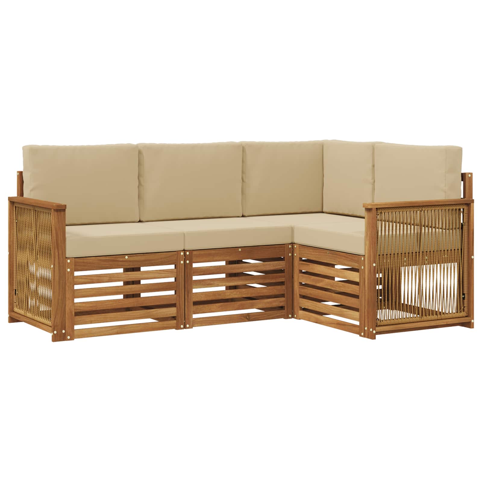 vidaXL Zestawy sof z poduszką 4 pcs Lite Drewno Akacji