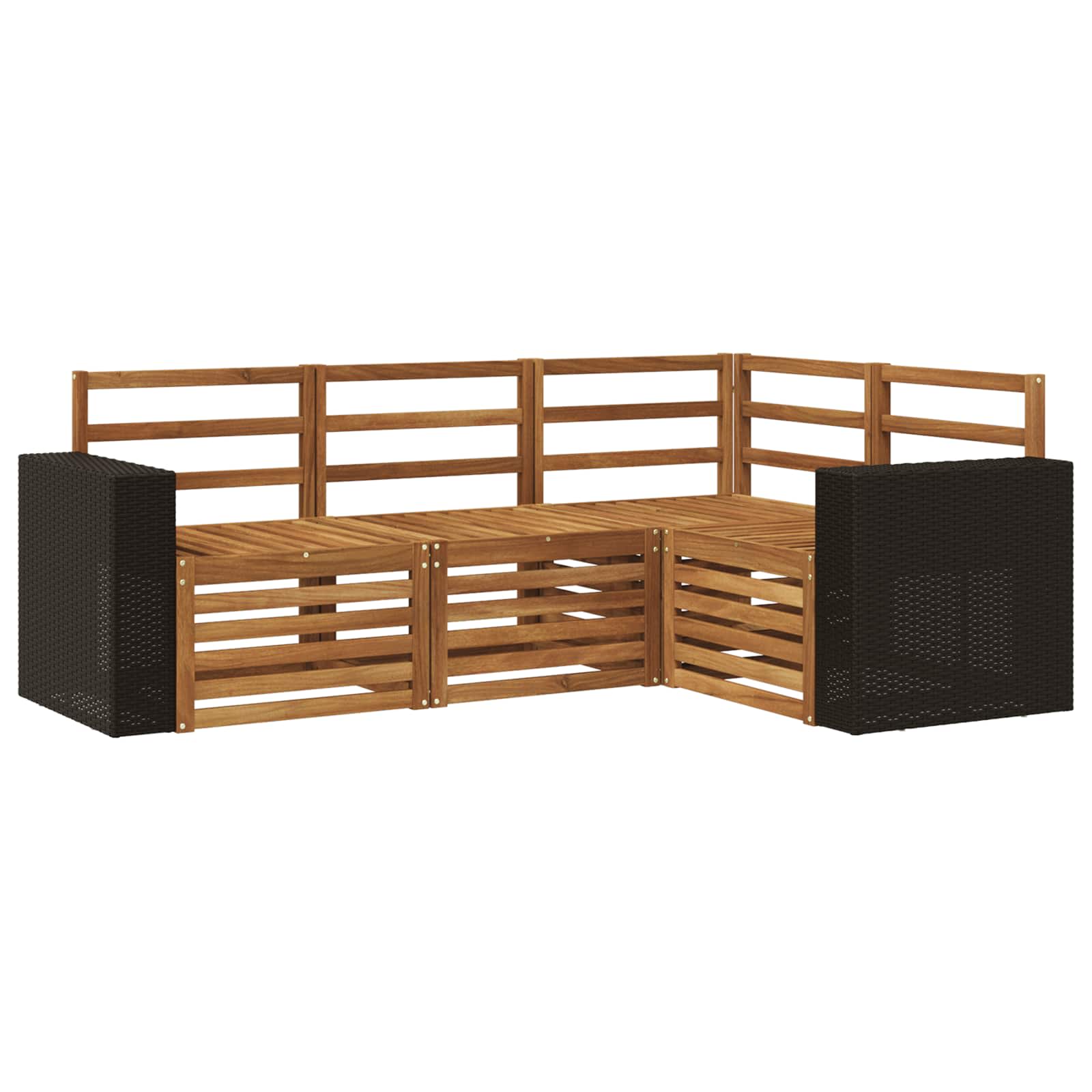 vidaXL Zestawy sof 4 pcs Lite Drewno Akacji