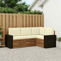 vidaXL Zestawy sof z poduszką 4 pcs Lite Drewno Akacji