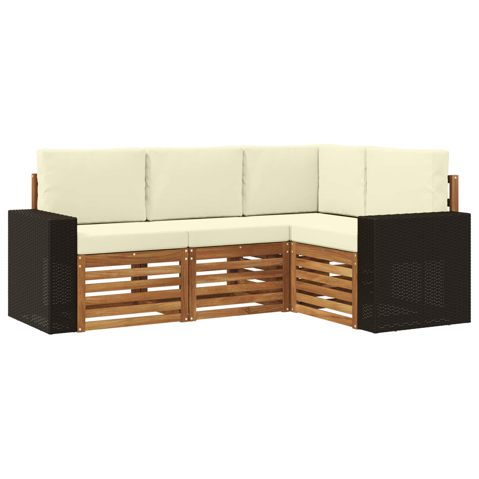 vidaXL Zestawy sof z poduszką 4 pcs Lite Drewno Akacji