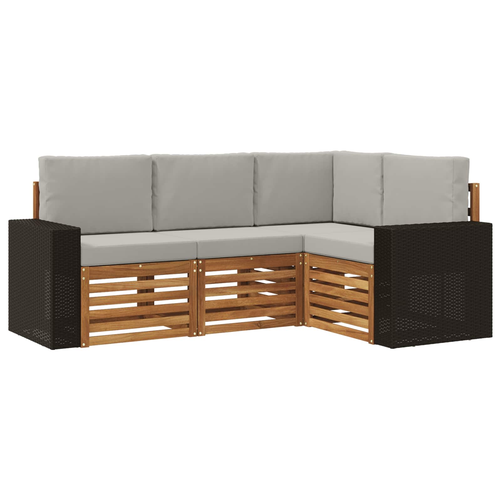 vidaXL Zestawy sof z poduszką 4 pcs Lite Drewno Akacji