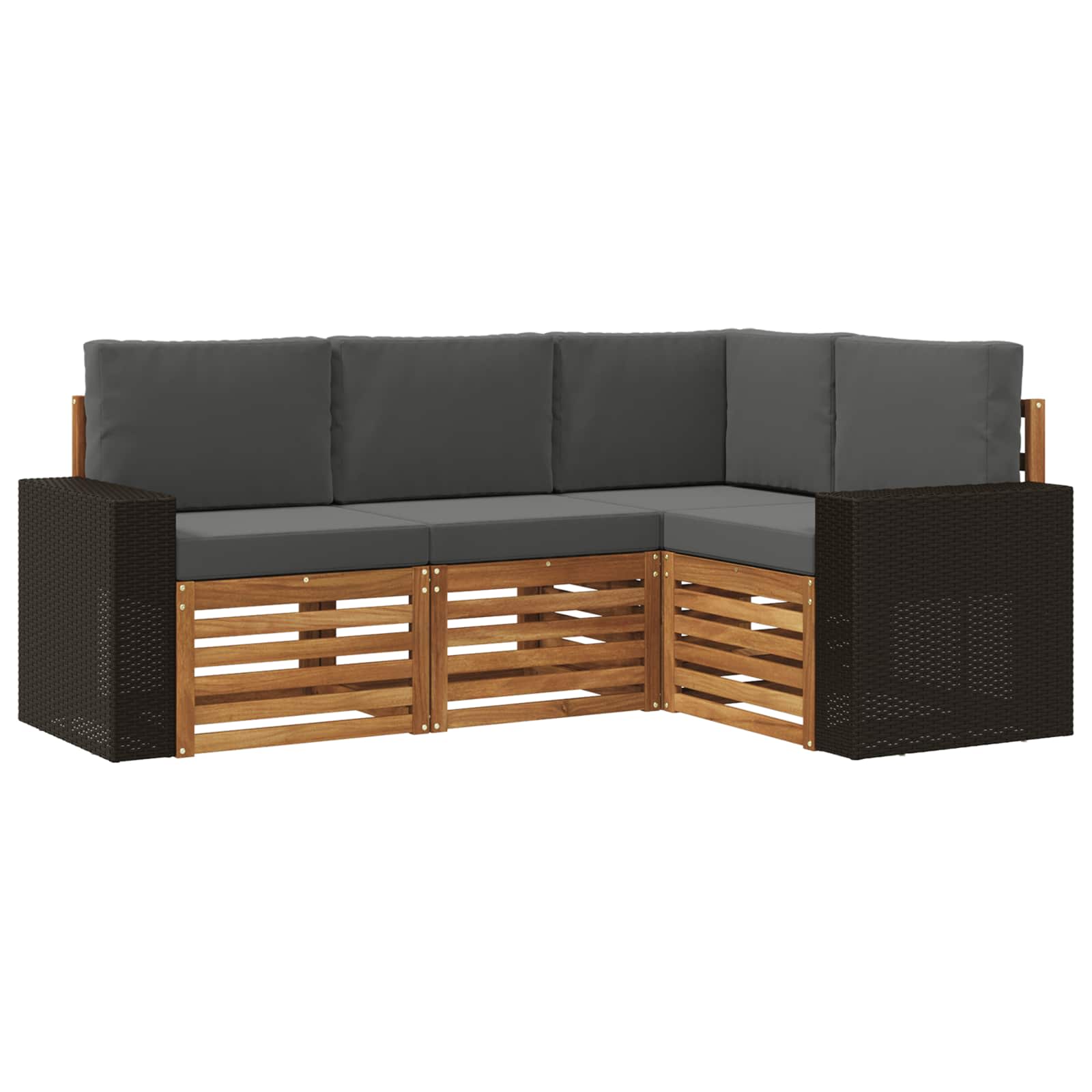 vidaXL Zestawy sof z poduszką 4 pcs Lite Drewno Akacji