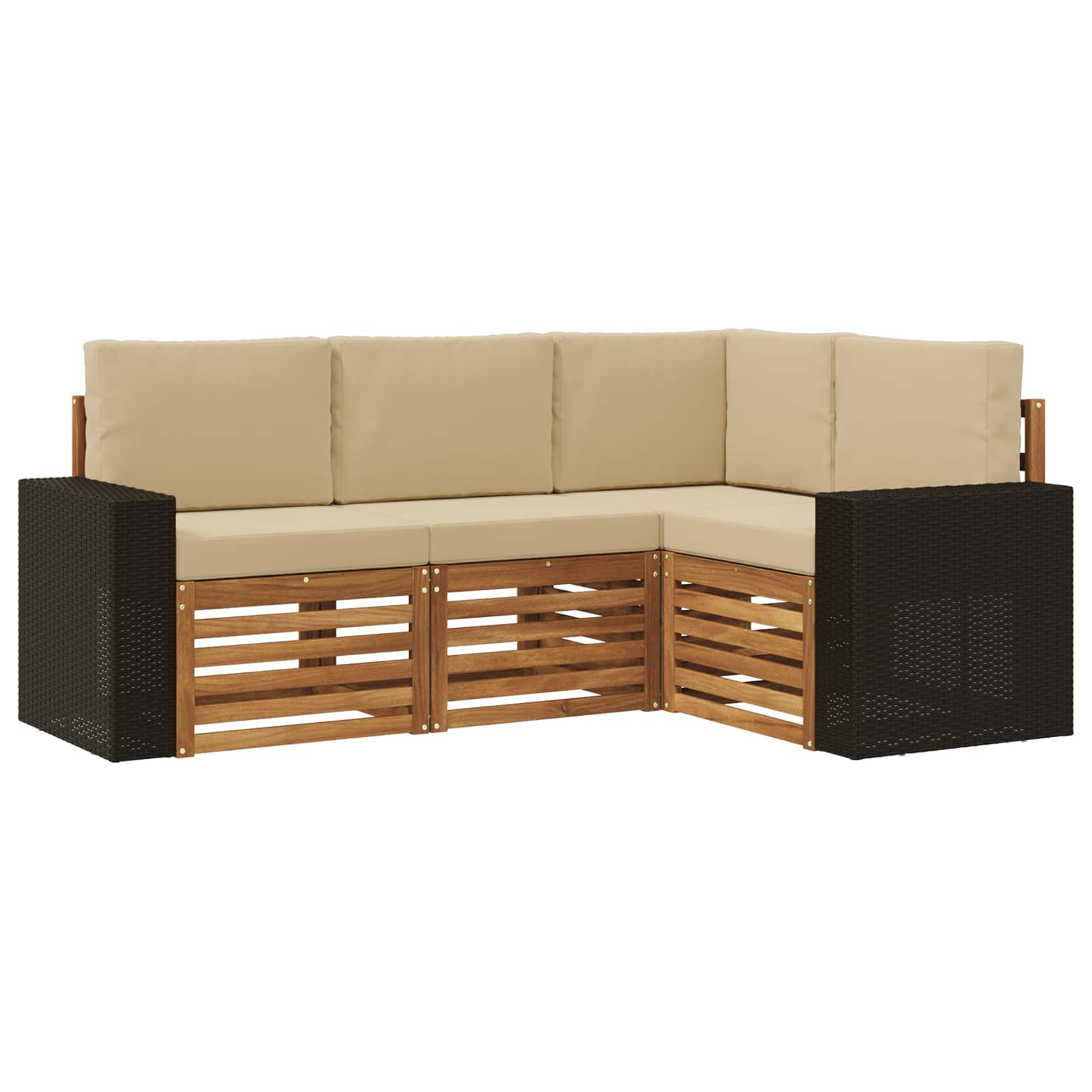 vidaXL Zestawy sof z poduszką 4 pcs Lite Drewno Akacji