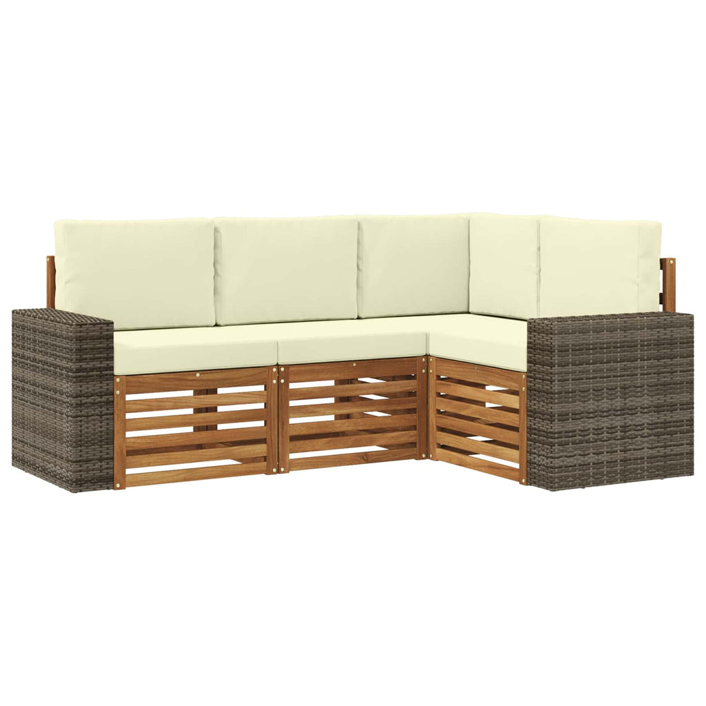 vidaXL Zestawy sof z poduszką 4 pcs Lite Drewno Akacji
