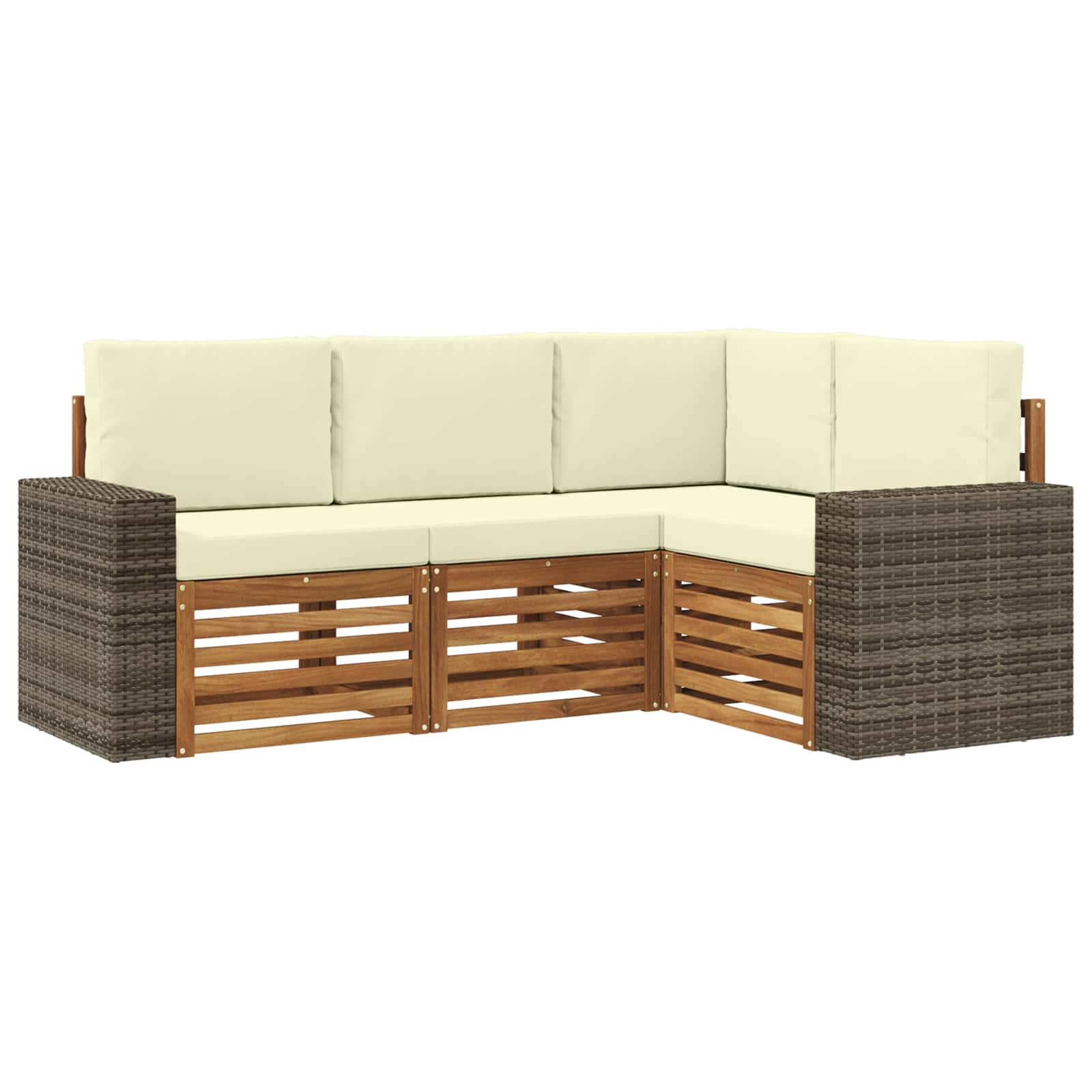 vidaXL Zestawy sof z poduszką 4 pcs Lite Drewno Akacji