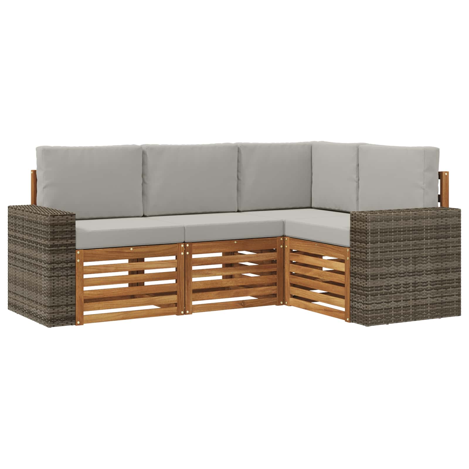 vidaXL Zestawy sof z poduszką 4 pcs Lite Drewno Akacji