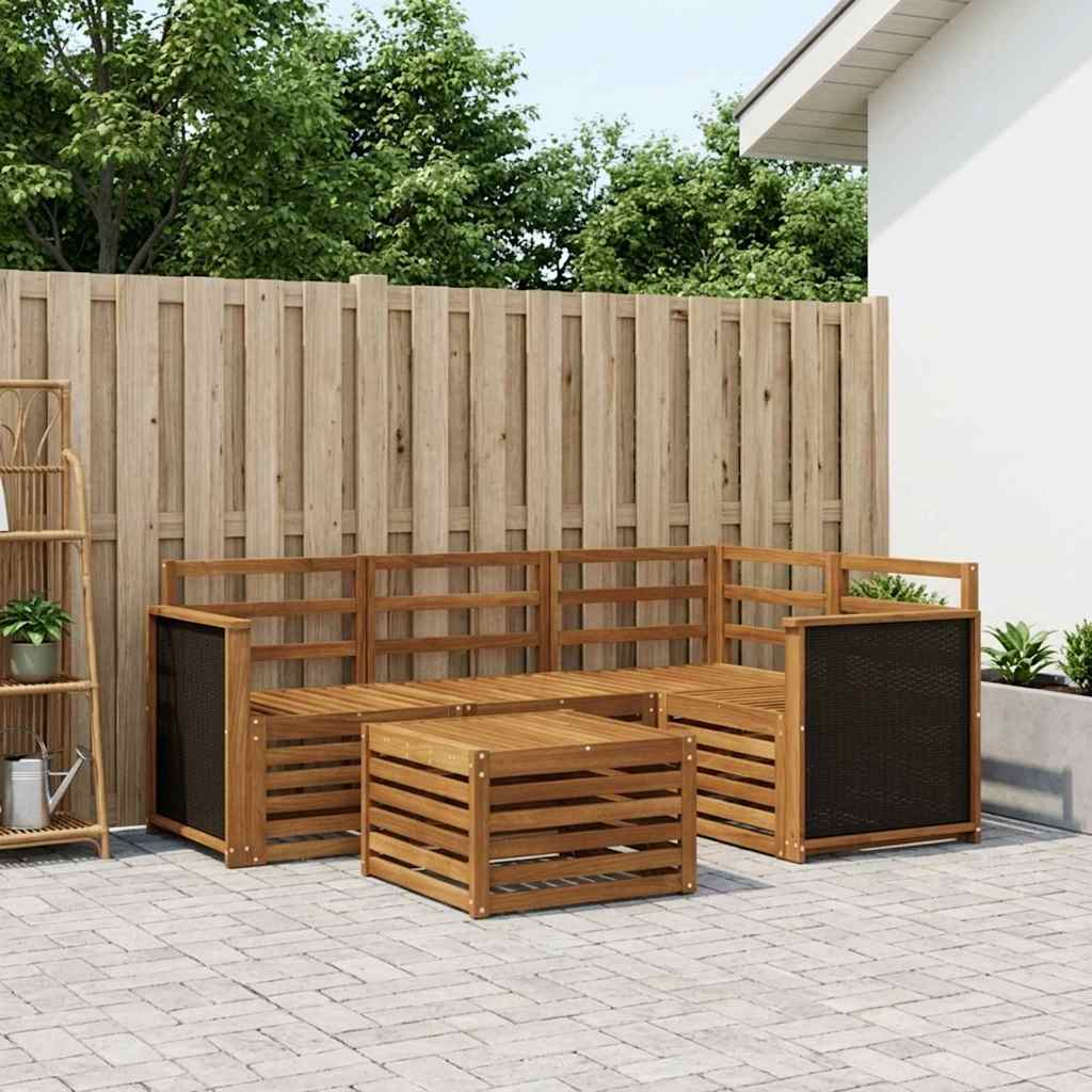 vidaXL Zestaw sof na zewnątrz 5 pcs naturalny 59 x 59 x 37 cm