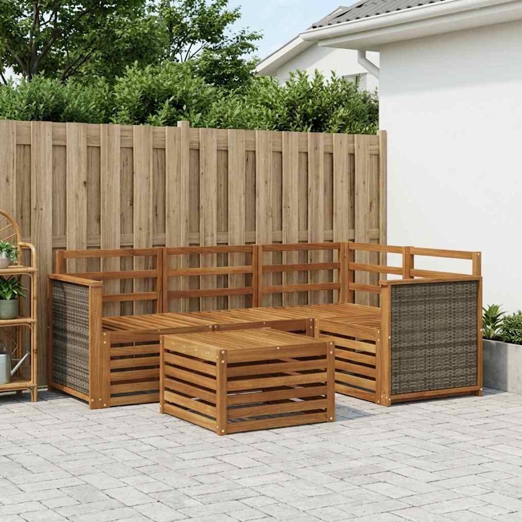 vidaXL Zestaw sof na zewnątrz 5 pcs naturalny 59 x 59 x 37 cm