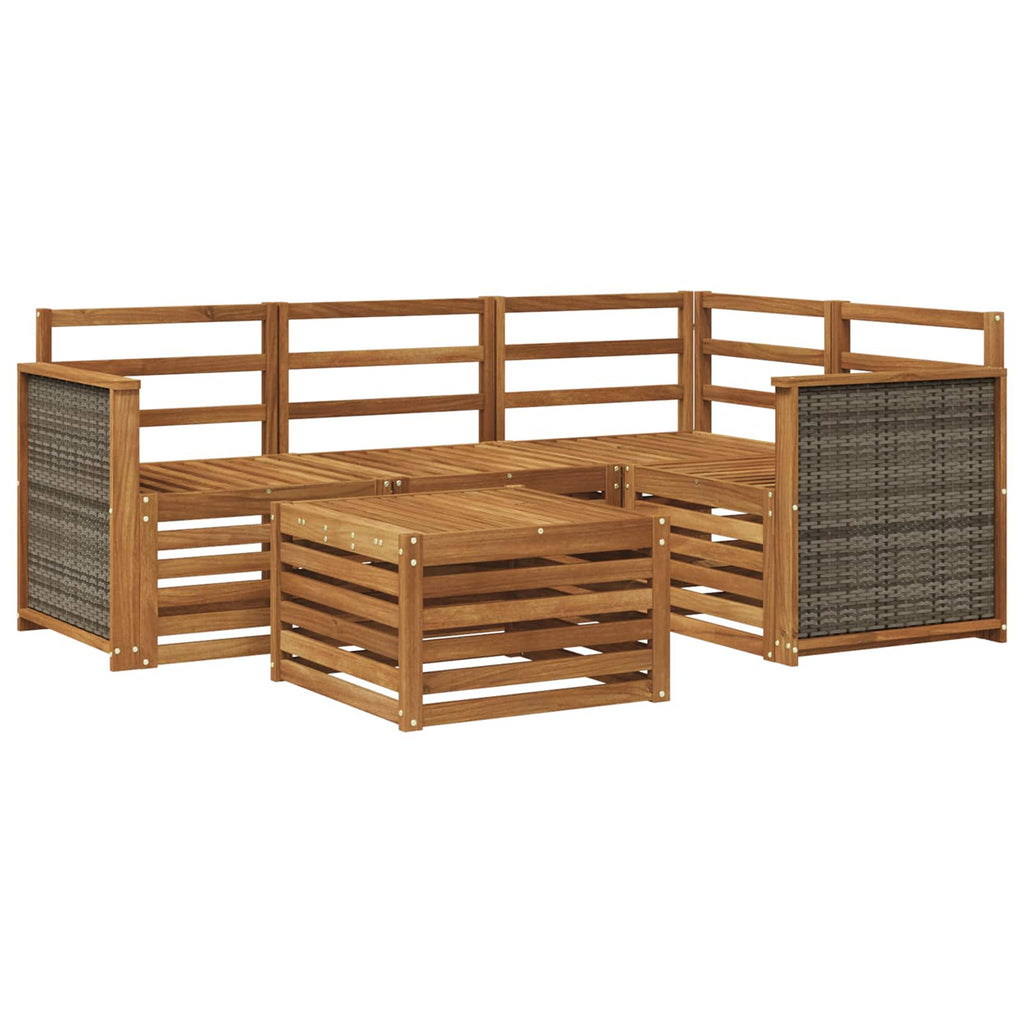 vidaXL Zestaw sof na zewnątrz 5 pcs naturalny 59 x 59 x 37 cm