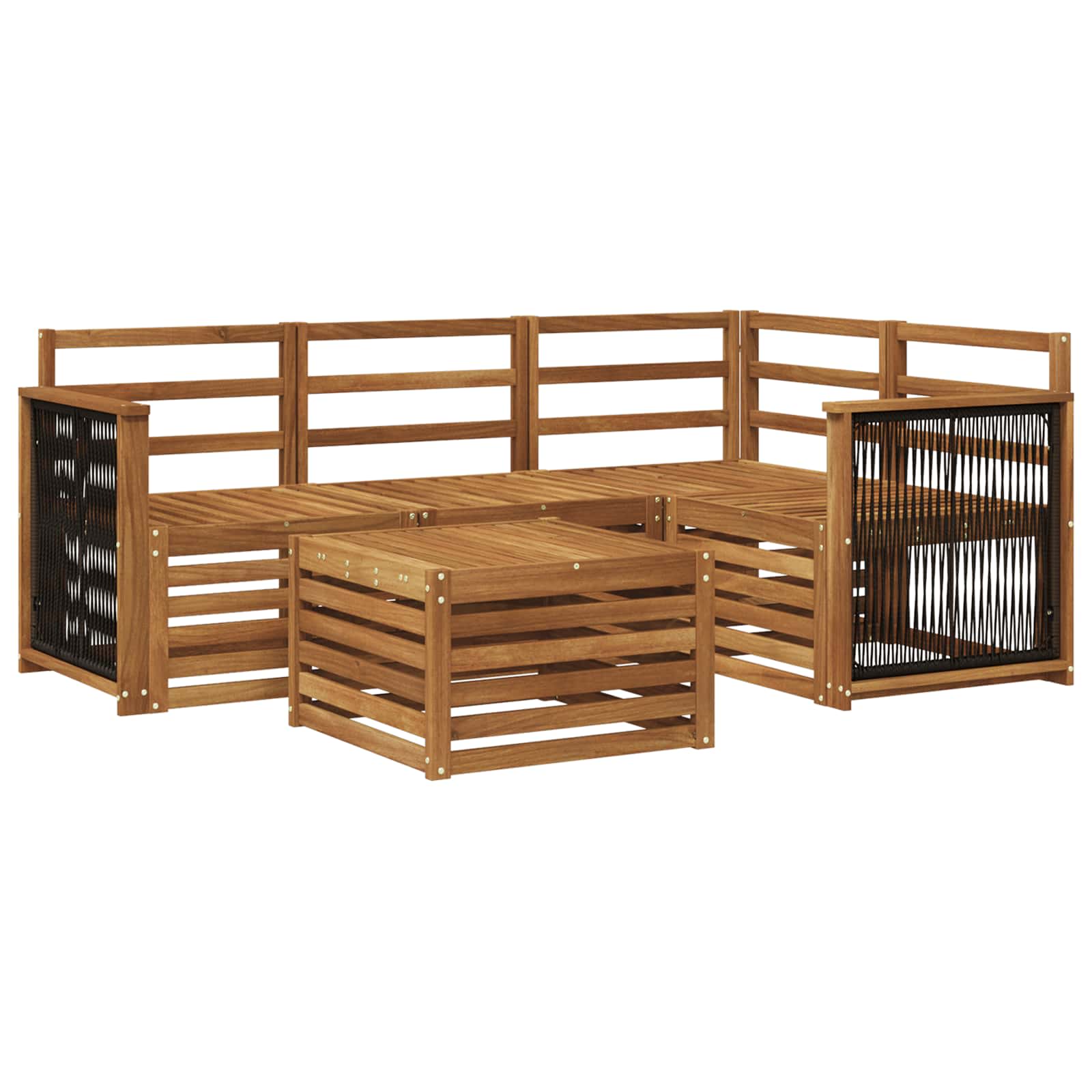 vidaXL Zestaw sof na zewnątrz 5 pcs naturalny 59 x 59 x 37 cm